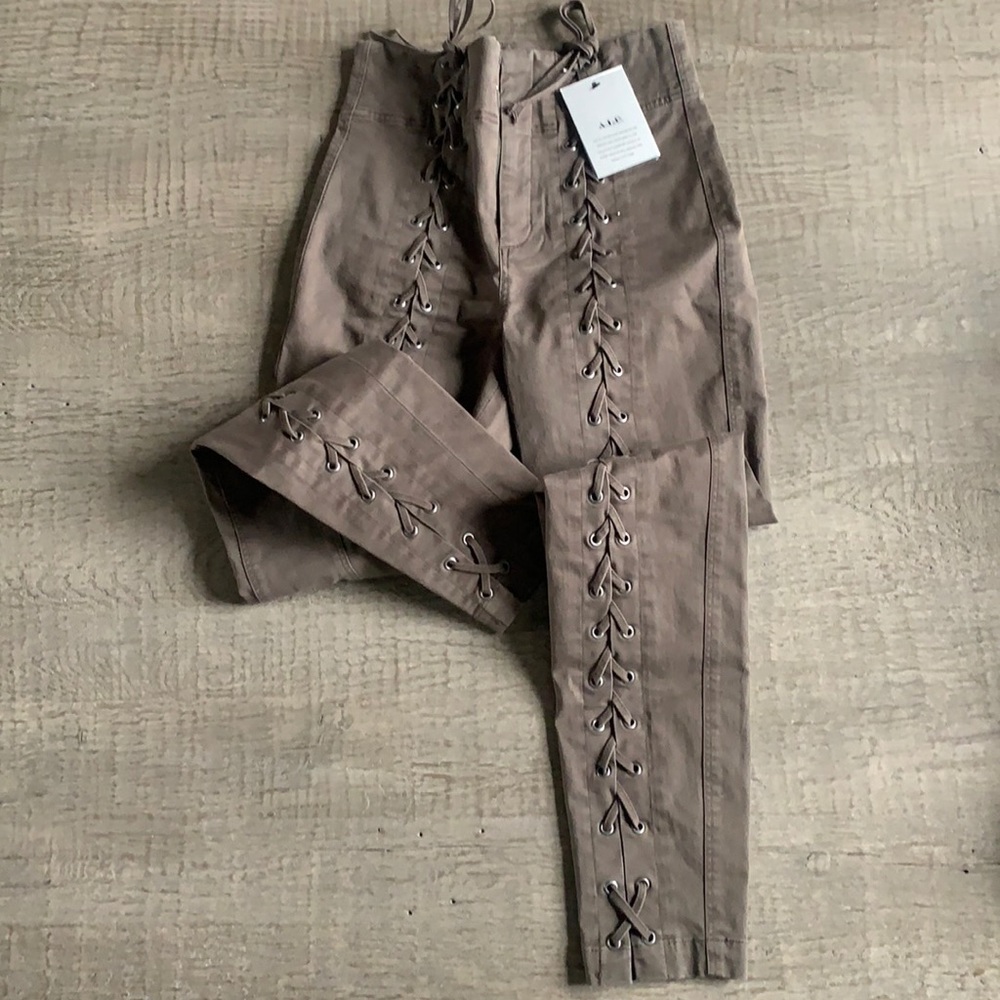 Army green ALC lace up pants